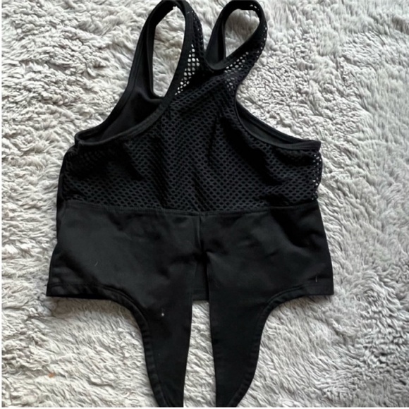 Bombshell Sportswear Black Mesh Tie Crop Top XS - Picture 4 of 5